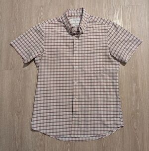 Mizzen+Main Leeward Shirt Men's Medium Trim Fit  Plaid Short Sleeve Stretch